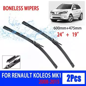 Для Renault Koleos MK1 2008-2015 автомобильный дворник ласточкин хвост мягкий резиновый дворник лобовое стекло ветровое стекло HD тихий автомобильный дворник 24 +19