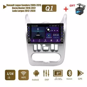 Для Renault Logan Sandero 2009-2015, для Dacia Duster 2010-2017, для Lada Largus 2012-2020, кнопка, ручка, автомобильный Android 1 + 16 ГБ 1+16GB