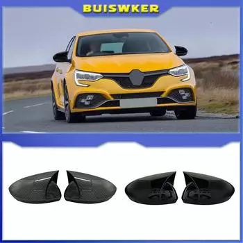 Для Renault Megane 4 MK4 2 шт. ABS Пластиковые крышки для зеркал в форме крыла летучей мыши Крышка корпуса зеркала заднего вида Глянцевые черные автомобильные аксессуары
