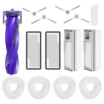 Для робота-пылесоса Narwal Freo X Ultra, R, 1 основная щетка, 2 фильтра Hepa, 2 пылесборника, 4 насадки для швабры, 4 боковые щетки