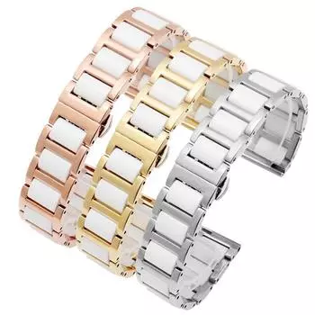 Для Rossini DW Armani Huawei B5 B6 ремешок для женских часов из высококачественной стали и керамики 14 мм 16 мм 17 мм 18 мм 19 мм 20 мм 21 мм 22 м 19mm