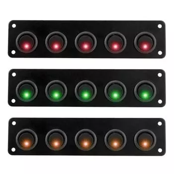 Для RV Лодка Яхта MarineCar Морская светодиодная розетка Комбинированная водонепроницаемая круглая панель тумблера 12-24 В 5 групп оранжевый