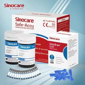 (для Safe-Accu)Sinocare тест-полоски на уровень глюкозы в крови тест-полоски на уровень сахара в крови 100/200/300/500 шт.