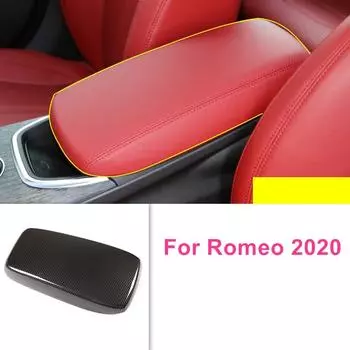 Для салона автомобиля Romeo 2020, чехол на подлокотник из углеродного волокна