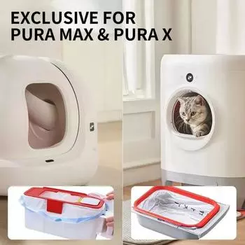 Для самоочищающегося кошачьего туалета PETKIT PuraX PuraMax сменный мусорный мешок - 5-рулонный переносной контейнер для отходов кошачьего туалета