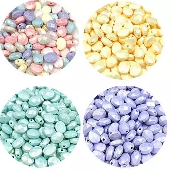 Для самостоятельного изготовления ювелирных изделий 20 шт. сережек, высококачественные дисперсионные бусины, плоские бусины, акриловые макароны, браслеты из бисера своими руками 8*10 мм, новинка, горячая распродажа разноцветный