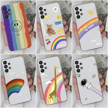 Для Samsung A04E A01 A02 A03 A10E A12 A13 A14 A52 A23 A33 A32 Чехол Модный Радужный прозрачный силиконовый чехол для Samsung Galaxy Funda Coque Bumper Samsung A01