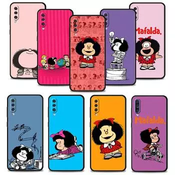 Для Samsung A20e A40 A50 A70 A10s A10 A20s Note 20 Ultra 10 A30 A91 A01 A03 A42 5G M51 A02 Черный Mafalda Girl Phone Funda Samsung A01