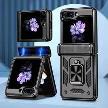 Для Samsung Flip 5 5G закаленное стекло пленка шарнирный бронированный чехол для Samsung Galaxy Z Flip 5 Flip5 Zflip5 телефон аксессуары кольцо чехол for Samsung Z Flip 5