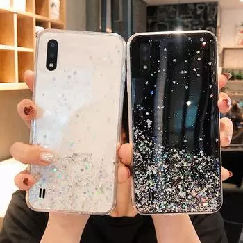 Для Samsung Galaxy A01 A 01 SM A015F A015G A015M Чехол с блестками Мягкая задняя крышка Для Samsung Galaxy A015F/DS A015M/DS чехлы розовый