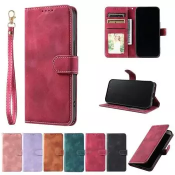 Для Samsung Galaxy A04 A04S A23 F23 M23 A33 A53 A73 A14 A24 A34 A54 A13 M13 4g 5g роскошный кожаный чехол-книжка с отделением для карт и подставкой A04 4G/A04S коричневый