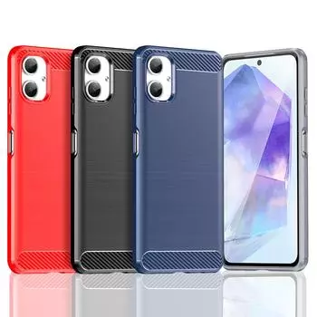 Для Samsung Galaxy A06 Чехол для Samsung Galaxy A06 Противоударный мягкий силиконовый чехол из углеродного волокна для Samsung A06 Чехол For Samsung A06 чёрный
