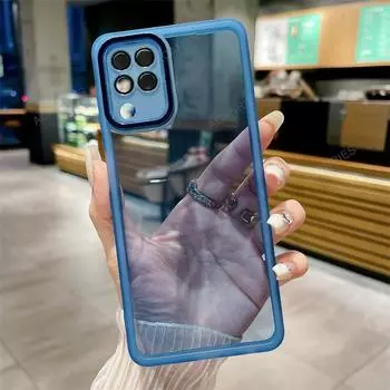 Для Samsung Galaxy A12 A22 A50 A30 A20 A71 A51 A31 A21s прозрачный однотонный силиконовый чехол для камеры A 12 22 71 51 50 30 крышка A12 (4G 5G) чёрный