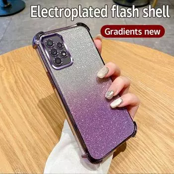 Для Samsung Galaxy A13 4G A23 A33 A53 A73 5G A52 A32 A12 блестящий силиконовый мягкий чехол с четырьмя углами противоударный защитный чехол A02