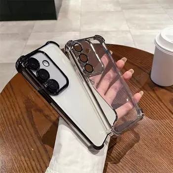 Для Samsung Galaxy A14 4G 5G A24 A34 A54 A04 Покрытие Силиконовый Мягкий Чехол A 14 24 34 54 04 Четыре Угла Противоударный Защитный Чехол A04 чёрный