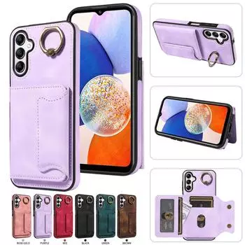 Для Samsung Galaxy A14 (4G),Samsung Galaxy A14 5G Кольцо Кронштейн Держатель Карты Слоты Крышка Чехол Для Телефона Samsung Galaxy A14 чёрный