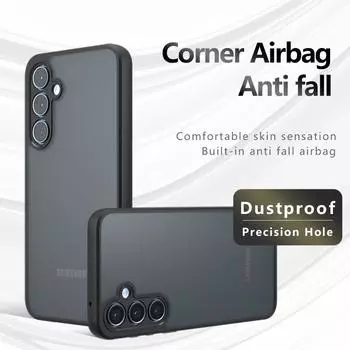 Для Samsung Galaxy A14 A24 A34 A54 A15 A25 A35 A55 5G Матовый противоотпечаток пальца Противоударный чехол из ТПУ с защитой от падения Не желтеющий Защитный чехол для задней панели A14 4G/5G прозрачный