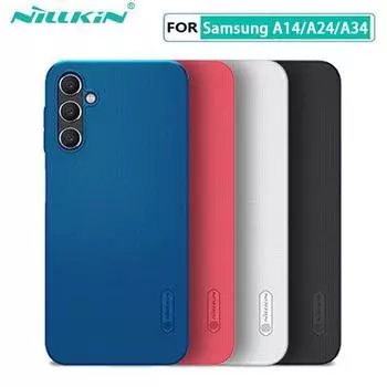 Для Samsung Galaxy A14 A24 A34 Чехол Nillkin Frosted Shield PC Жесткая задняя крышка для Samsung A14 4G 5G Samsung Galaxy A14 4G чёрный