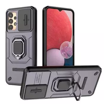 Для Samsung Galaxy A15 A25 A35 A55 A14 A24 A34 A54 A13 Slide Push Window TPU + PC противоударный металлический чехол с магнитной адсорбцией для автомобиля A14 4G/5G чёрный