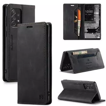 Для Samsung Galaxy A15 A25 A35 A55 чехол для телефона магнитный чехол из искусственной кожи с отделениями для карт чехол для Samsung A12 A13 A14 A53 A73 A54 A34 For Samsung Galaxy A73 5G чёрный