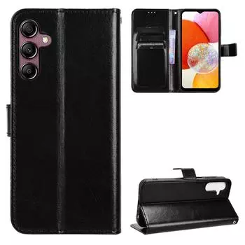 Для Samsung Galaxy A15 A 15 4G 5G SM-A156B чехол-книжка из искусственной кожи-бумажник чехол для телефона For Samsung Galaxy A15 4G чёрный