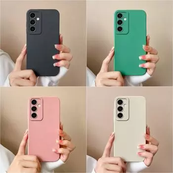 Для Samsung Galaxy A15 S24 + F15 5G A55 M15 S24 Ultra Чехлы для телефонов Сумки для телефонов Сплошной цвет Матовая жидкость Мягкие силиконовые защитные чехлы для экрана Бампер для Galaxy Samsung A15
