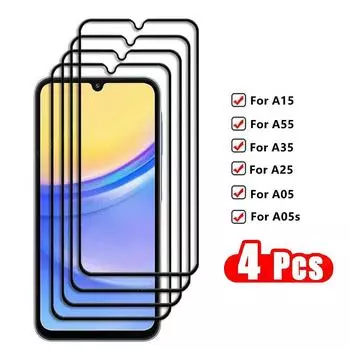 Для Samsung Galaxy A15 закаленное стекло Samsung Galaxy A15 A55 A35 A25 A05 A05S Защитная пленка для экрана телефона Galaxy A15 For Samsung A12 чистый