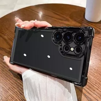 Для Samsung Galaxy A16 A15 A25 A35 A55 A14 A24 A34 A54 A13 A23 A33 A53 A73 A12 A22 A32 A52 A51 противоударный чехол защитный корпус камеры крышка A16(5G) чёрный