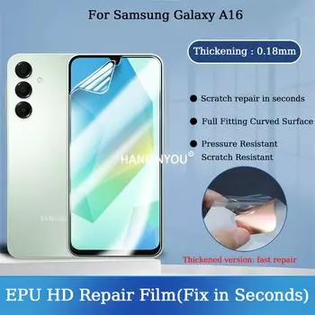 Для Samsung Galaxy A16 утолщенная гидрогелевая пленка царапины автоматическое исправление за считанные секунды EPU прозрачный передний экран ударопрочный мягкий протектор For Galaxy A16