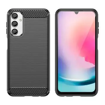 Для Samsung Galaxy A25 A 25 5G SM-A256B/DS чехол Броня из углеродного волокна ТПУ Мягкая силиконовая задняя крышка чехол для телефона For Samsung Galaxy A25 5G чёрный