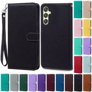 Для Samsung Galaxy A25 Чехол Мягкий Силиконовый Кожаный Флип Чехол Для Samsung A25 5G SM-A256B/DS Чехол-Кошелек Чехол Coque Чехлы для Телефонов Samsung A25 5G коричневый