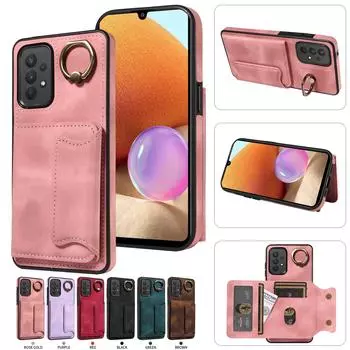 Для Samsung Galaxy A32 (4G),Samsung Galaxy A32 5G Кольцо Кронштейн Держатель Карты Слоты Крышка Чехол Для Телефона Samsung Galaxy A32 чёрный