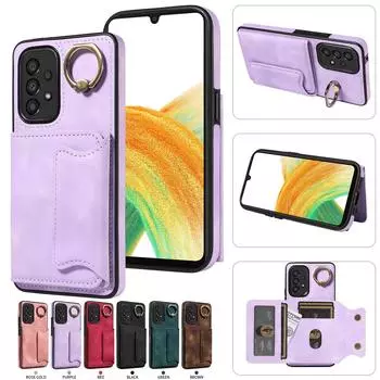 Для Samsung Galaxy A33 5G Кольцо Кронштейн Держатель Карты Слоты Крышка Чехол Для Телефона Samsung Galaxy A33 5G чёрный