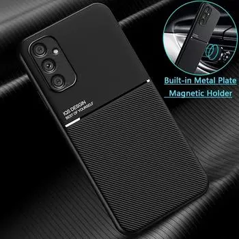 Для Samsung Galaxy A34 5g кожаный чехол-держатель для телефона Samsung A34 A 34 см-A346m 6,6 магнитная автомобильная металлическая пластина задняя крышка For Galaxy A34 5G чёрный