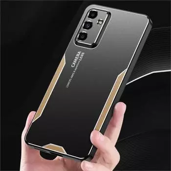 Для Samsung Galaxy A34 чехол металлический алюминиевый чехол защитный объектив Frost чехол для Samsung Galaxy A34 предотвращает отпечатки пальцев металл + ТПУ For Samsung A34 синий