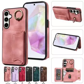 Для Samsung Galaxy A35 (5G) Кольцо-кронштейн для держателя карт, слоты, чехол для телефона Samsung Galaxy A35 чёрный