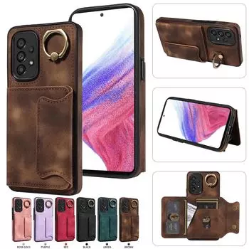 Для Samsung Galaxy A53 5G Кольцо Кронштейн Держатель Карты Слоты Крышка Чехол Для Телефона Samsung Galaxy A53 5G чёрный