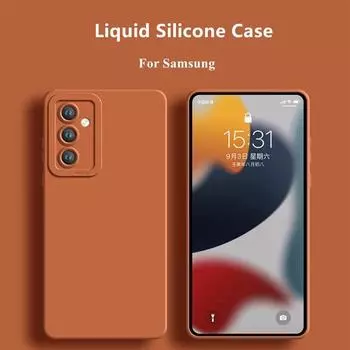 Для Samsung Galaxy A55 5G чехол Samsung Galaxy A55 Funda Camera Protector жидкий силиконовый чехол-накладка цвета конфет Galaxy A55 For A55 5G чёрный