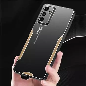 Для Samsung Galaxy A55 чехол металлический алюминиевый чехол защитный объектив морозостойкий чехол предотвращает появление отпечатков пальцев металл + ТПУ For Samsung A55 синий