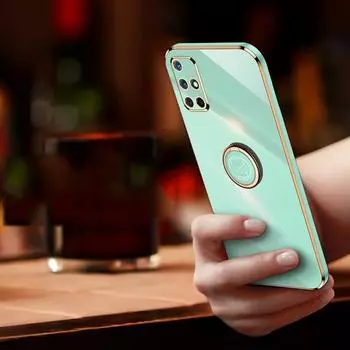 Для Samsung Galaxy A71 A51 4G 5G чехол Samsung A71 чехол для телефона Galaxy A51 задняя крышка роскошный квадратный чехол-подставка с кольцом-держателем Galaxy A51 4G