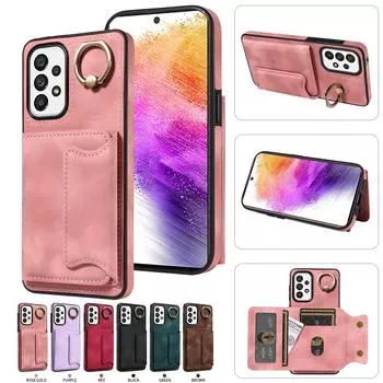 Для Samsung Galaxy A73 5G Кольцо Кронштейн Держатель Карты Слоты Крышка Чехол Для Телефона Samsung Galaxy A73 5G чёрный