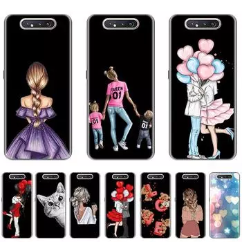 Для Samsung Galaxy A80 GalaxyA80 черный чехол мягкий роскошный TPU задняя крышка 6,7 дюйма ударопрочный ультратонкий бампер полная защита A80-Style 1