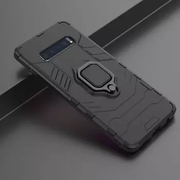 Для Samsung Galaxy J4 J6 A7 A8 Plus A9 2018 J4 J6 Prime S8 S9 S10 Plus S10e A8S A20 A30 противоударный жесткий чехол-подставка с кольцом для телефона задняя крышка For Samsung J4 2018 синий