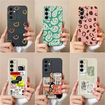 Для Samsung Galaxy M15 A55 Ultra F15 A15 S24 + чехол популярные модные этикетки с защитой от падения матовый мягкий жидкий силикон противоударный чехол для телефона Capas для Galaxy Samsung A15