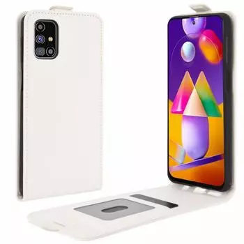 Для Samsung Galaxy M31s R64 Текстура одинарный вертикальный флип кожаный защитный чехол с отделениями для карт и фоторамкой For Galaxy M31s чёрный