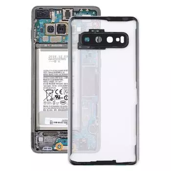 Для Samsung Galaxy S10 G973F/DS G973U G973 SM-G973 прозрачная задняя крышка аккумулятора с крышкой объектива камеры (прозрачный) прозрачный