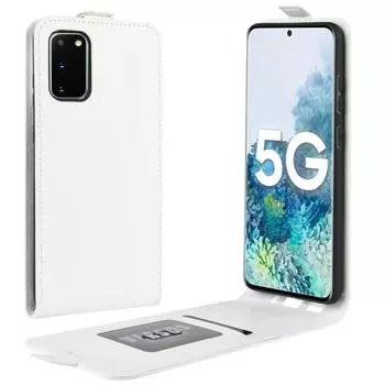 Для Samsung Galaxy S20 FE (4G/5G) / S20 Lite R64 Текстура одинарный вертикальный флип кожаный защитный чехол с отделениями для карт и фоторамкой(белый) For Galaxy S20 FE чёрный