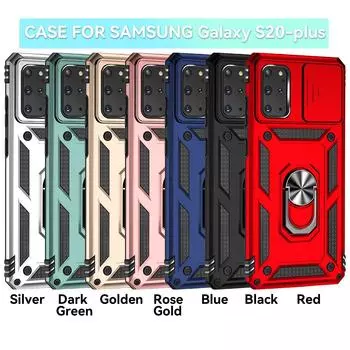 Для Samsung Galaxy S20+ / S20 Plus бронированный чехол для телефона с защитой объектива камеры, металлическое кольцо, подставка, противоударный чехол Samsung Galaxy S20+ розового золота