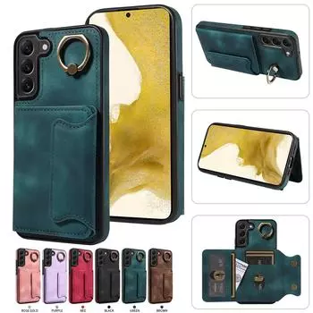 для Samsung Galaxy S22 series. для Samsung Galaxy S22 5G, S22+ 5G, S22 Ultra 5G кольцо кронштейн держатель для карт слоты крышка чехол для телефона Samsung Galaxy S22 5G чёрный