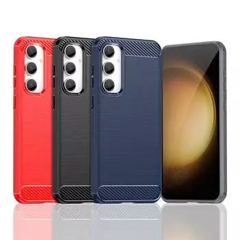 Для Samsung Galaxy S23 FE Чехол для Samsung S23 FE Противоударный мягкий силиконовый чехол из углеродного волокна для Samsung S23 FE Чехол For Samsung S23 FE чёрный